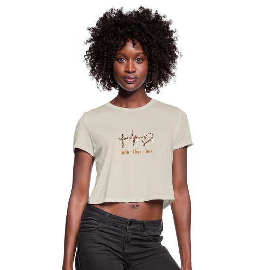 Faith Hope Love women's Cropped T-Shirt - dust