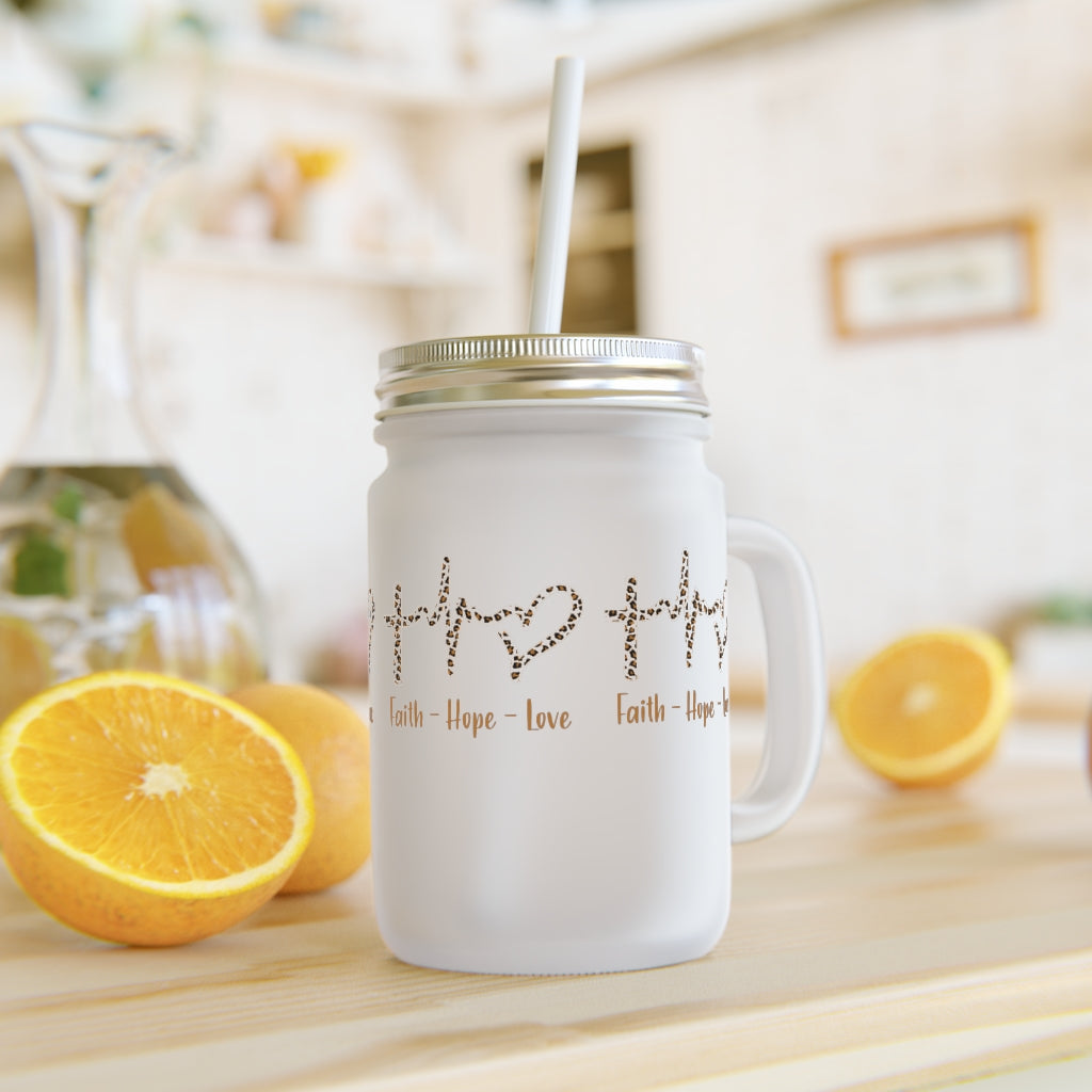 Faith Hope & Love Mason Jar