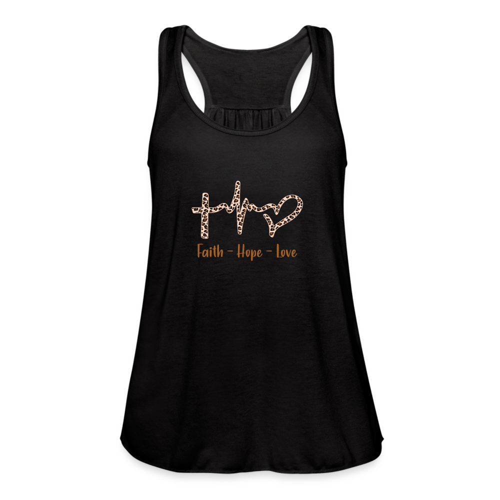 Faith Hope Love Women's Flowy Tank Top - black