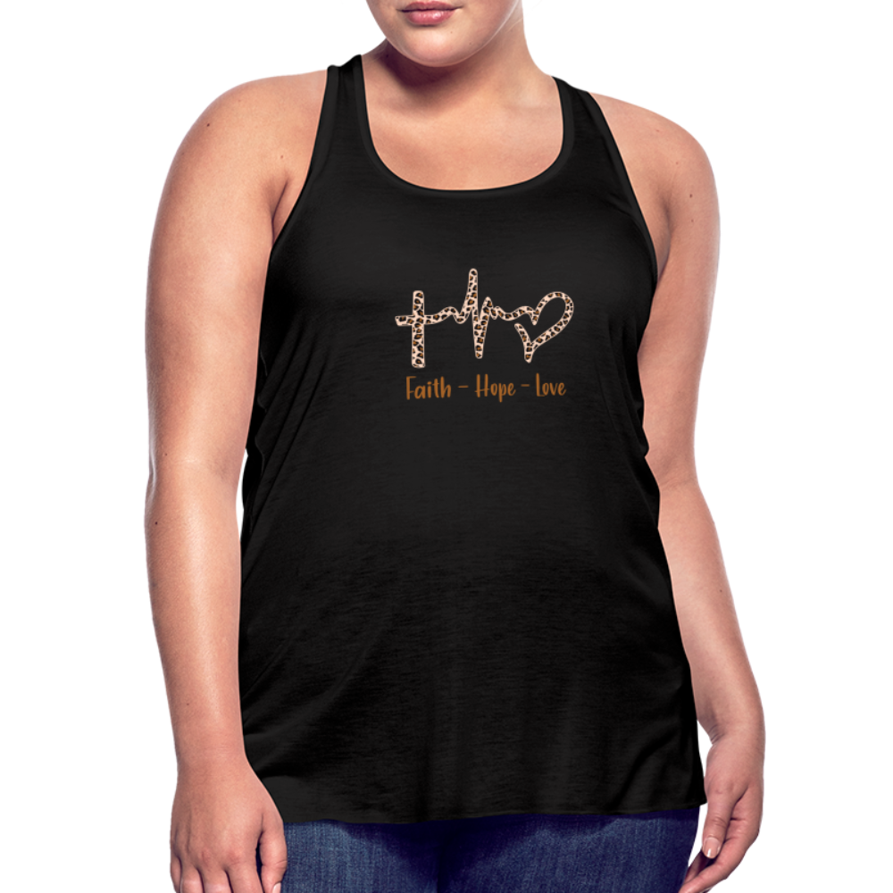Faith Hope Love Women's Flowy Tank Top - black