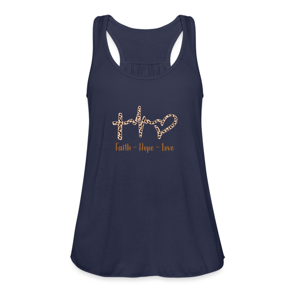 Faith Hope Love Women's Flowy Tank Top - navy