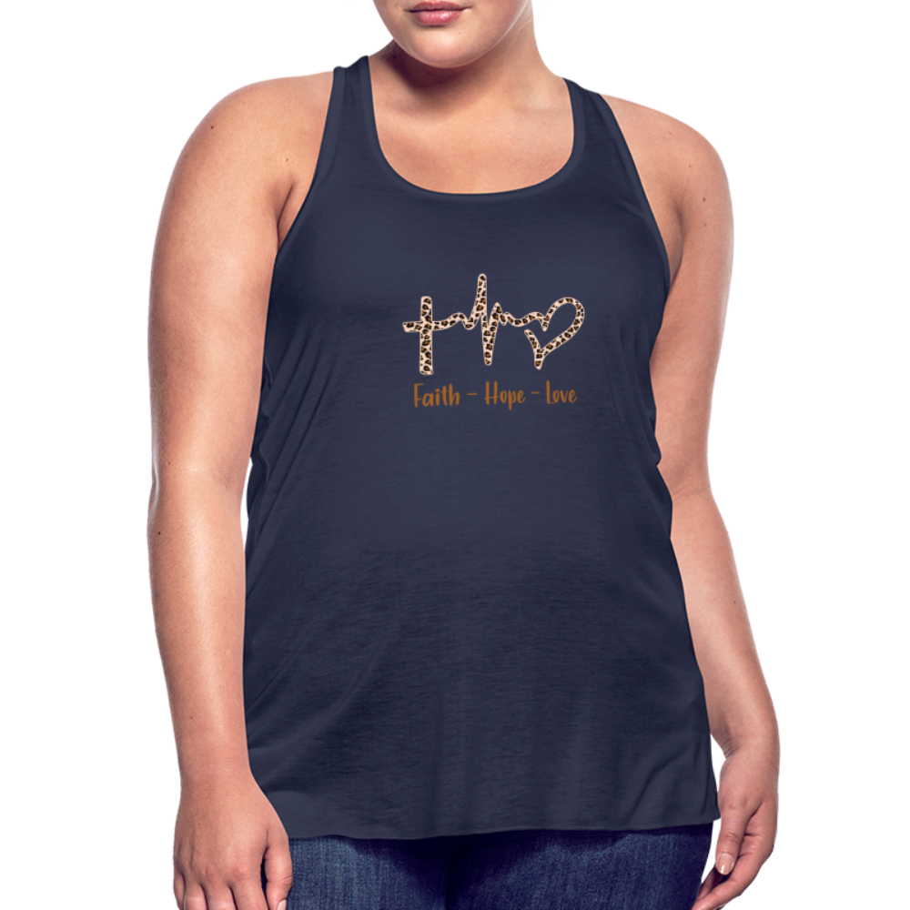 Faith Hope Love Women's Flowy Tank Top - navy
