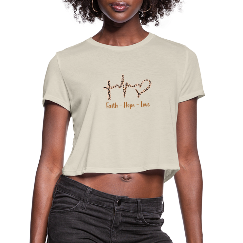 Faith Hope Love women's Cropped T-Shirt - dust